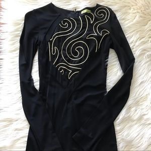 ✨ Auth. VERSACE Gold Detail Bodycon Dress